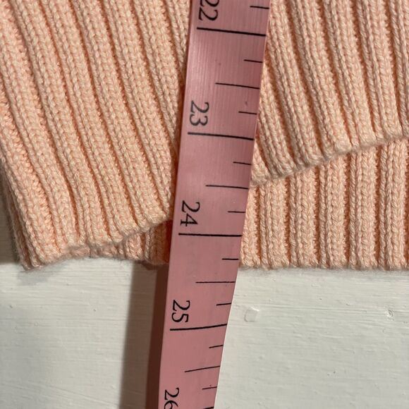 Retro Knit Pink Cardigan Velvet Trim Pastel Stripes L Crazy Horse Liz Claiborne - Picture 10 of 10